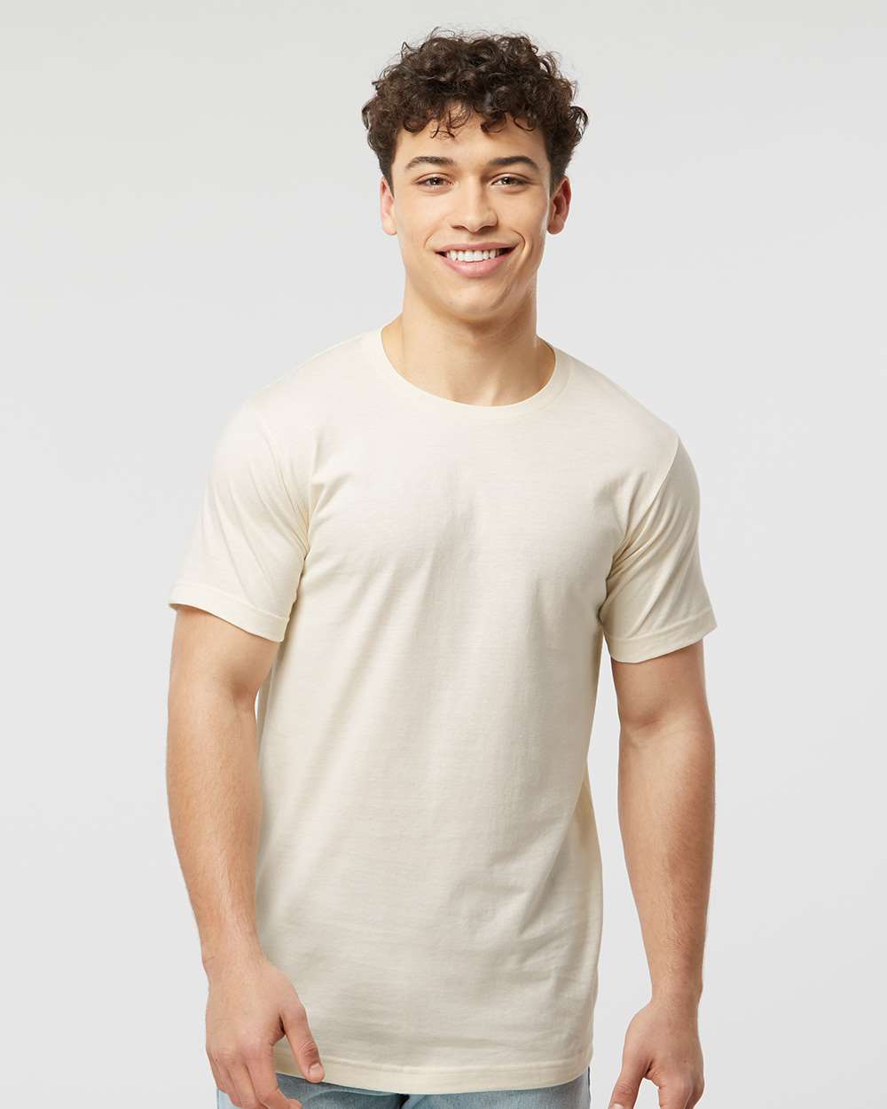 Men's Fine Jersey T-Shirt - OnModelFront - B10259242 - Natural