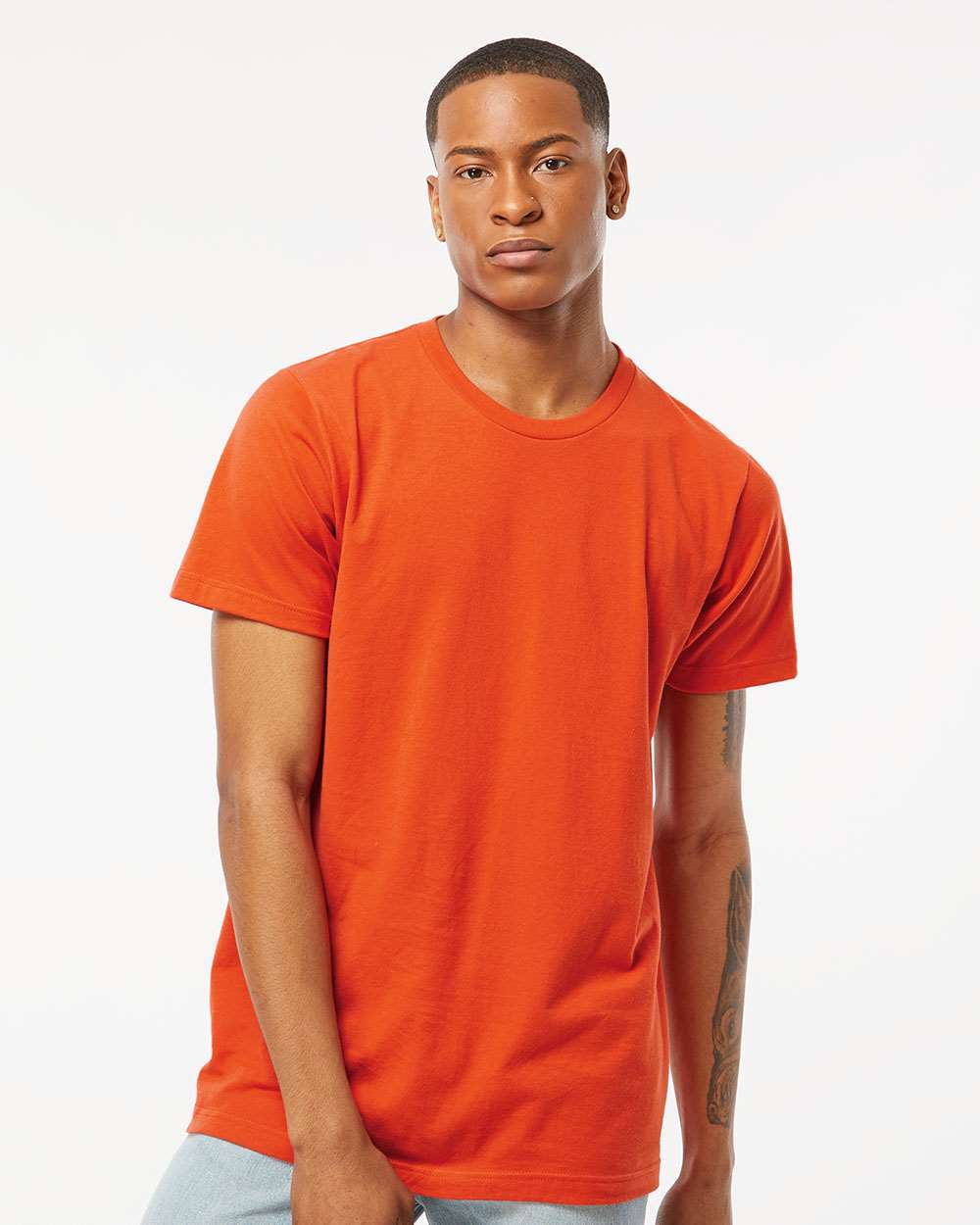 Men's Fine Jersey T-Shirt - OnModelFront - B10259262 - Orange