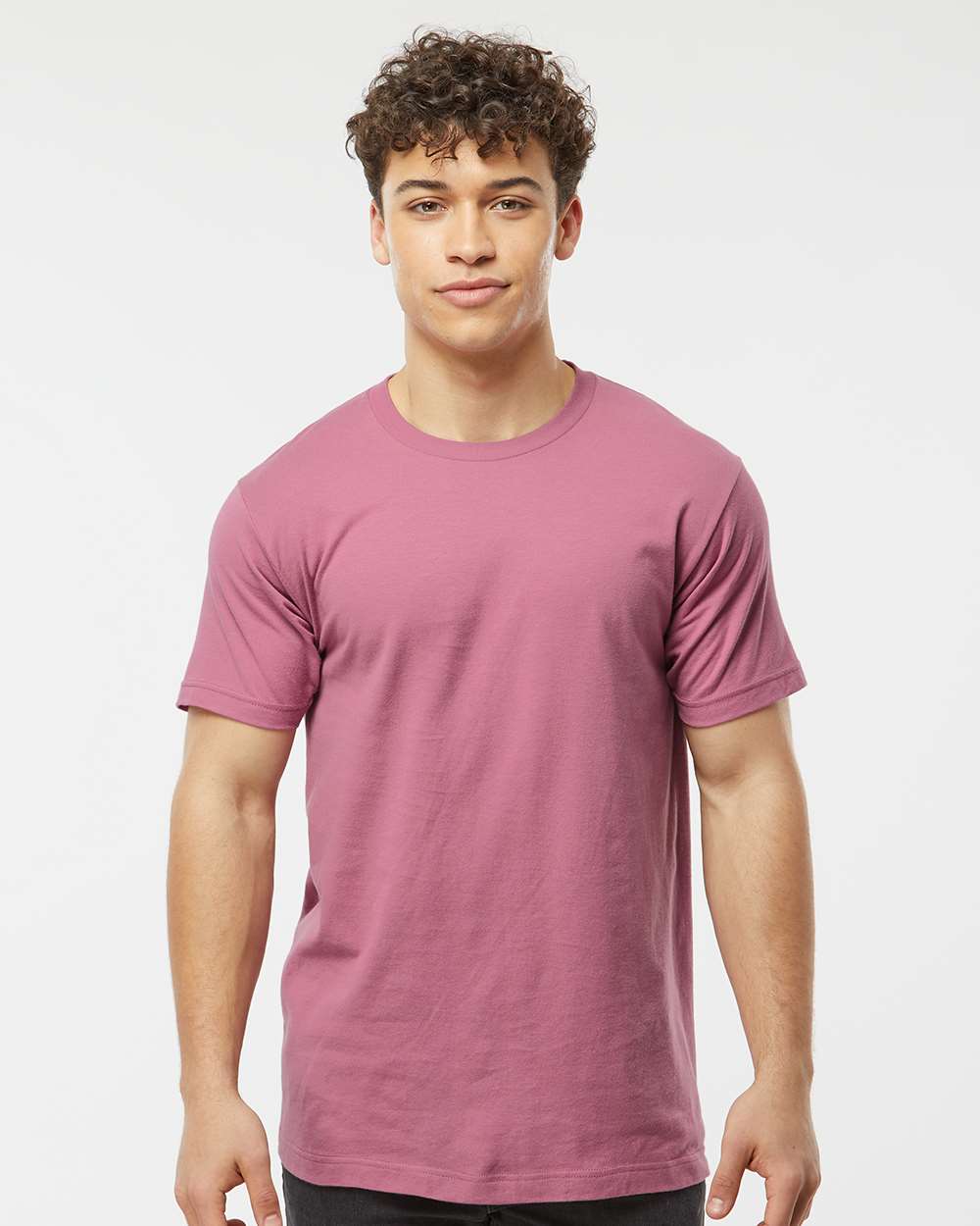 Men's Fine Jersey T-Shirt - OnModelFront - B10259302 - Cassis