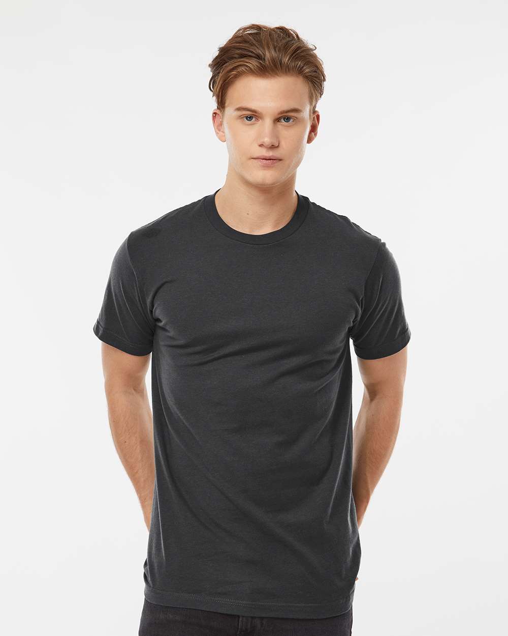 Men's Fine Jersey T-Shirt - OnModelFront - B10259402 - Coal