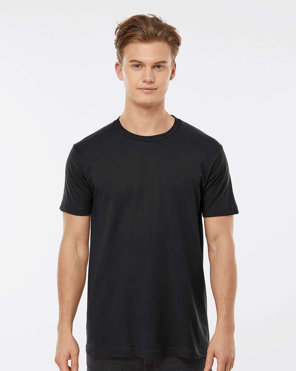 Men's Fine Jersey T-Shirt - OnModelFront - B10259502 - Black