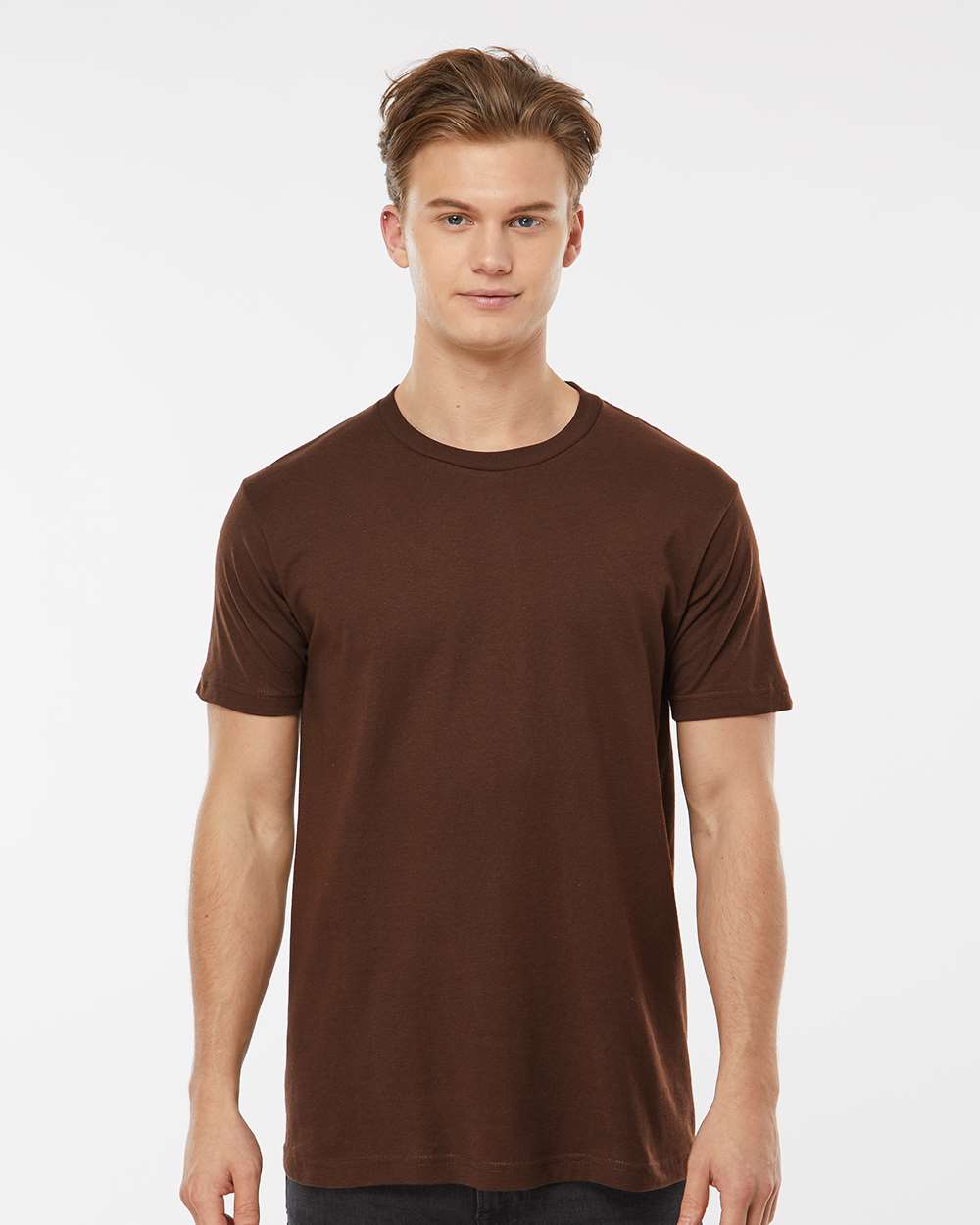 Men's Fine Jersey T-Shirt - OnModelFront - B10259552 - Brown