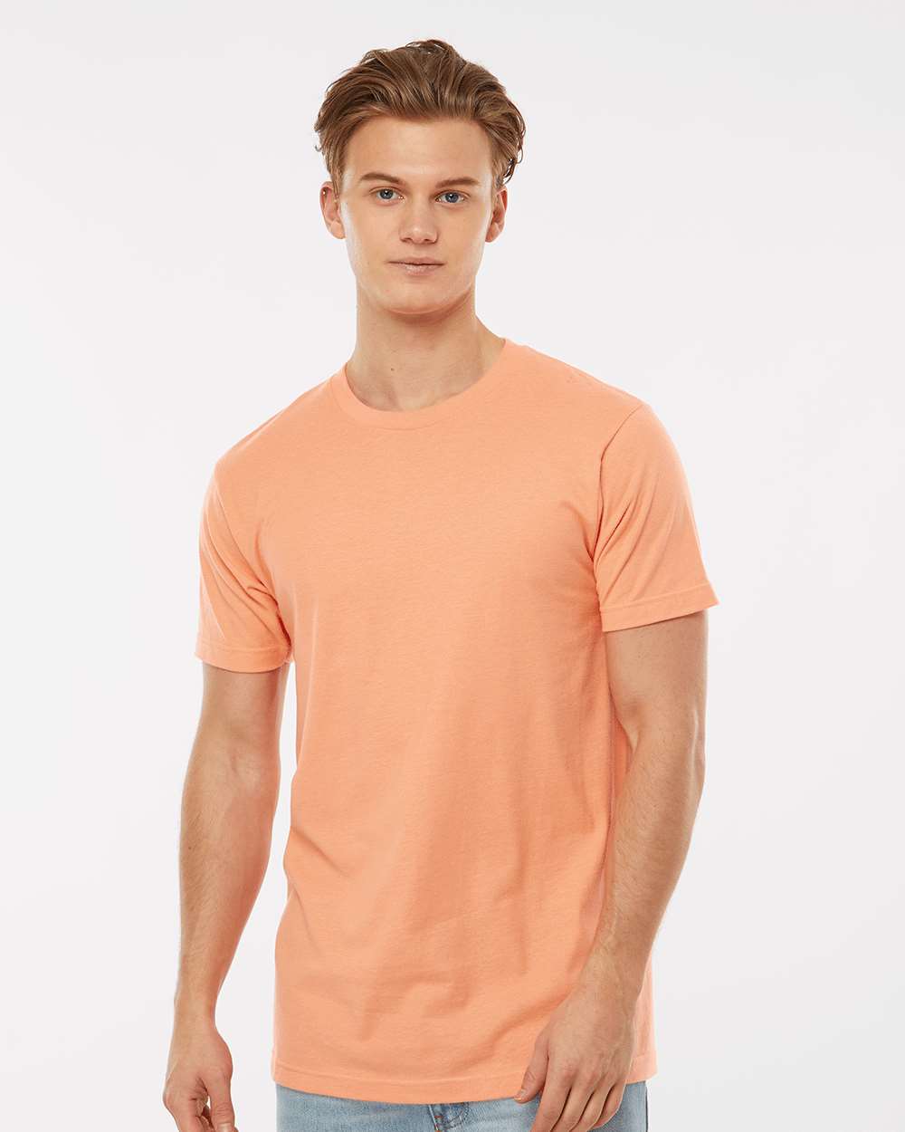 Men's Fine Jersey T-Shirt - OnModelFront - B10259662 - Cantaloupe