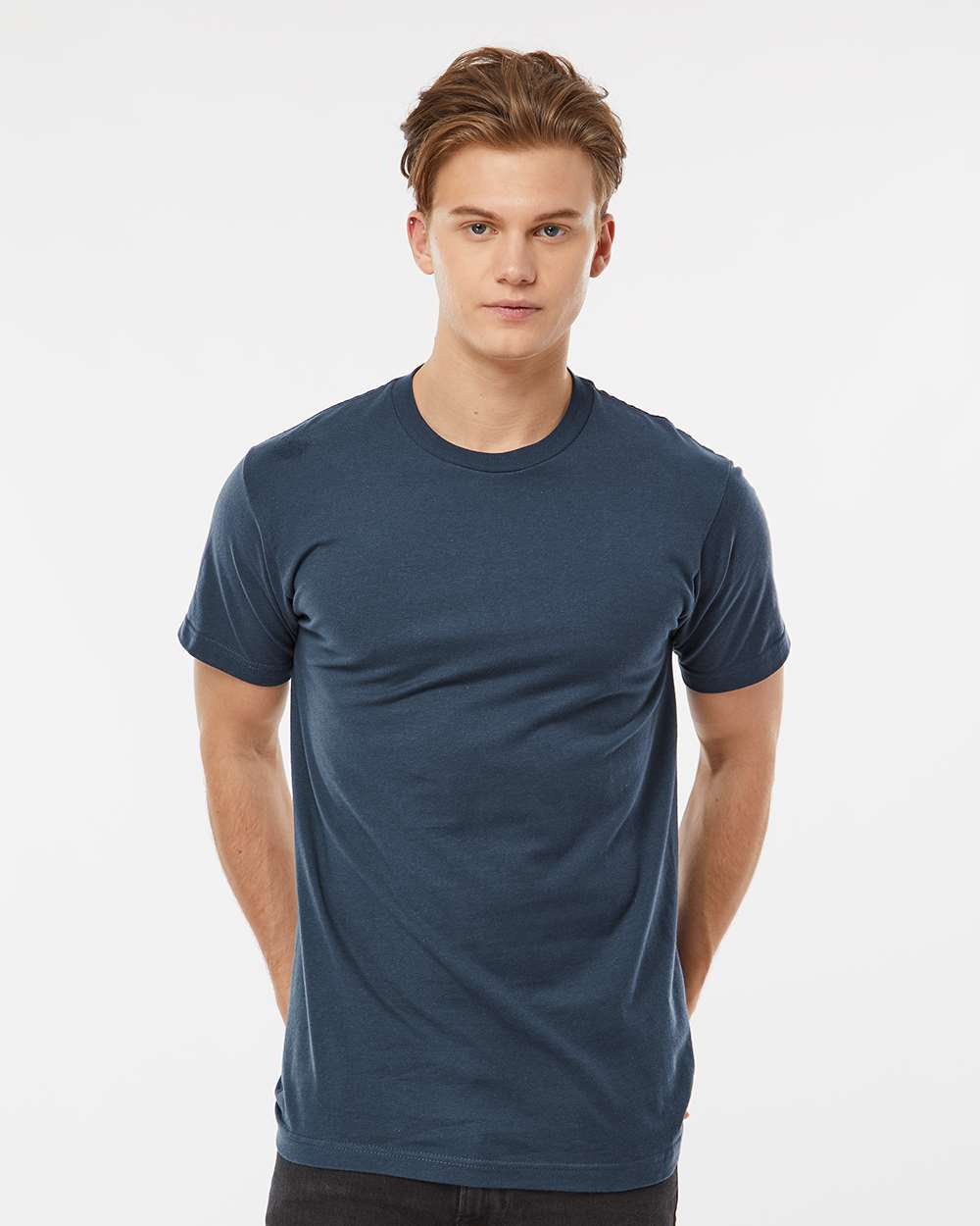 Men's Fine Jersey T-Shirt - OnModelFront - B10259682 - Indigo