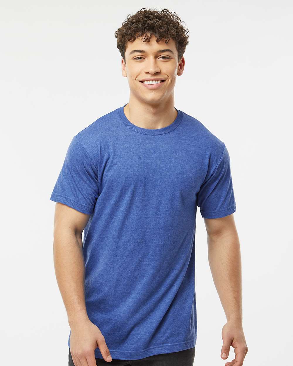 Men's Fine Jersey T-Shirt - OnModelFront - B10259752 - Heather Royal