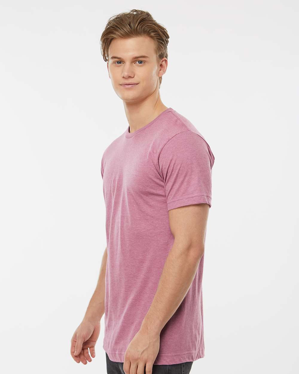Men's Fine Jersey T-Shirt - OnModelSide - B10259112 - Heather Cassis
