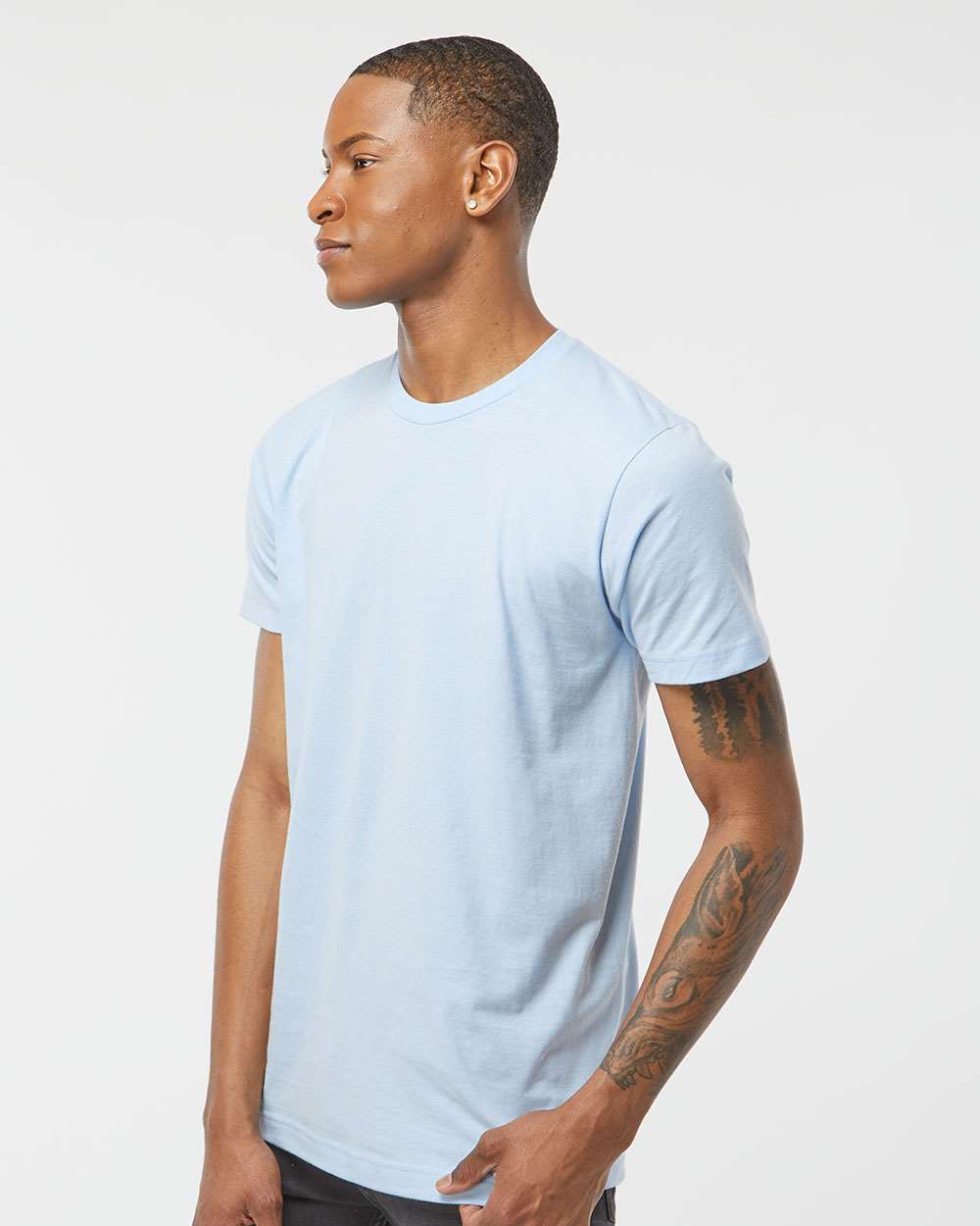 Men's Fine Jersey T-Shirt - OnModelSide - B10259252 - Baby Blue