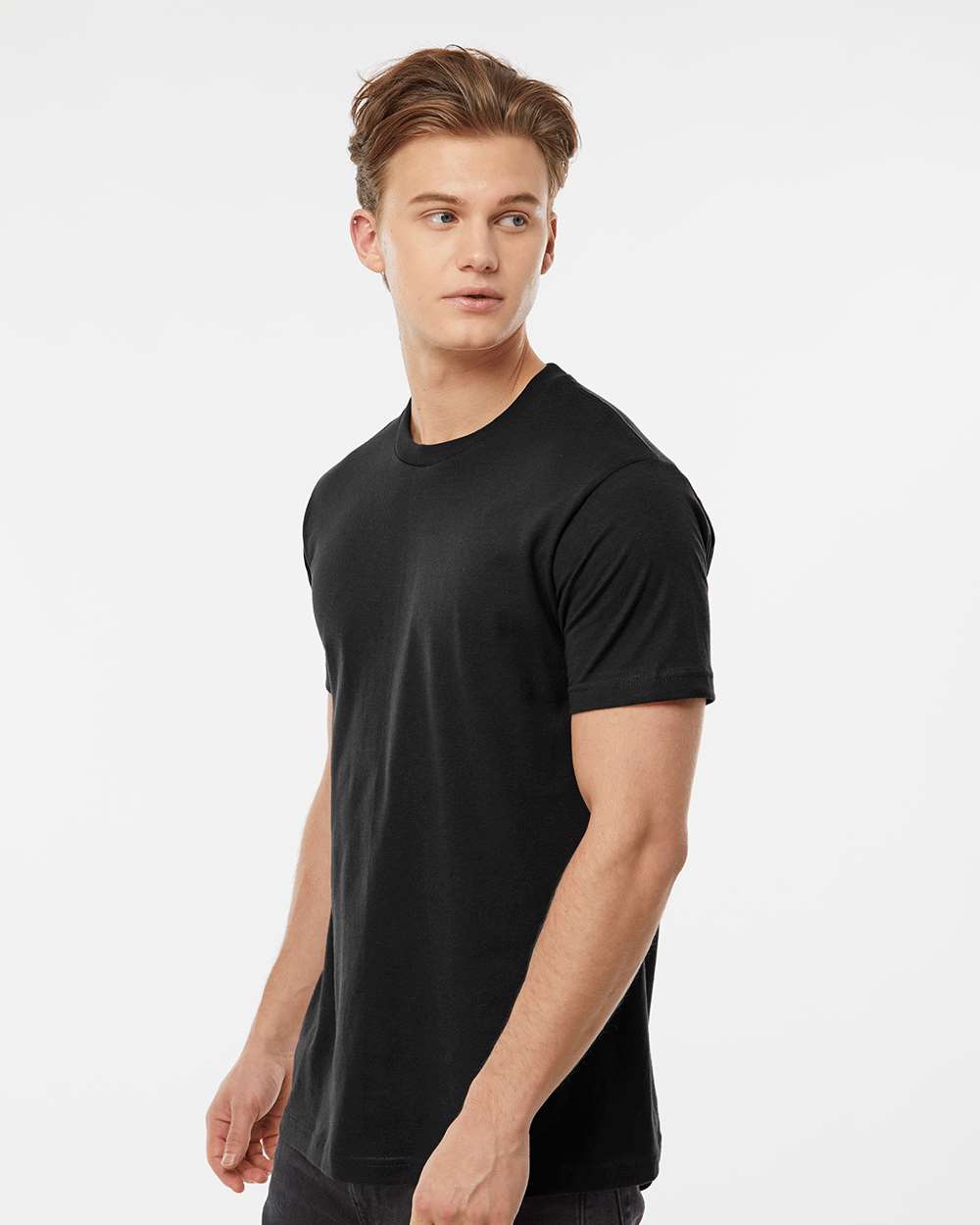 Men's Fine Jersey T-Shirt - OnModelSide - B10259502 - Black