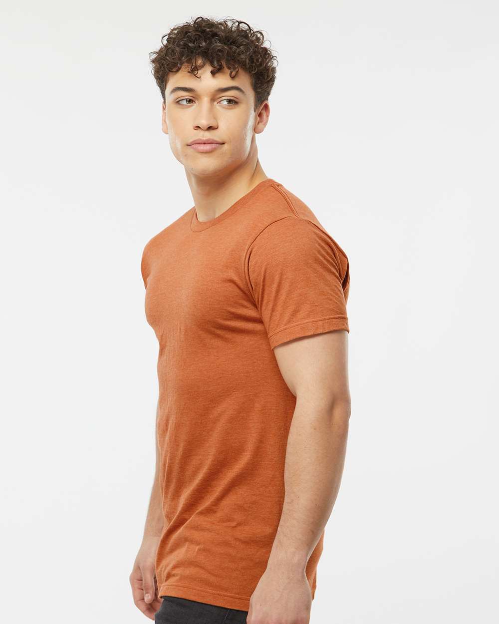 Men's Fine Jersey T-Shirt - OnModelSide - B10259842 - Heather Rust
