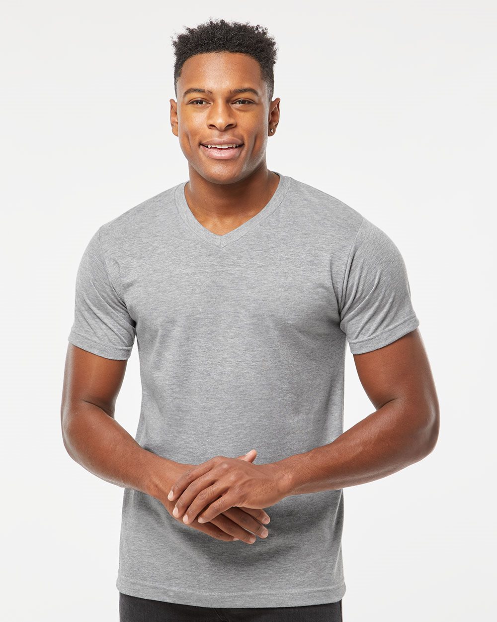 Men's Poly-Rich V-Neck T-Shirt - styleImage