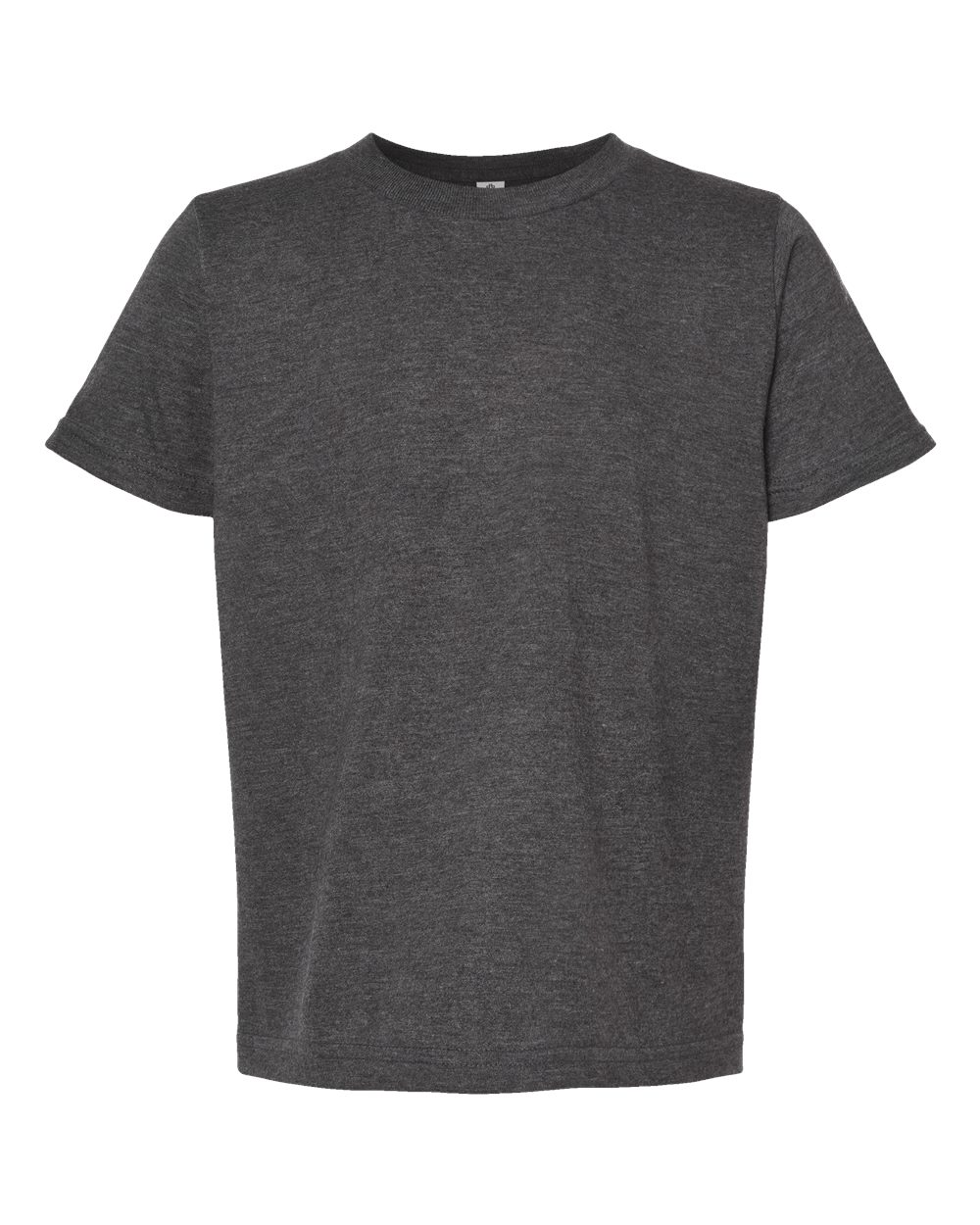 Youth Fine Jersey T-Shirt - Front - B20459092 - Heather Charcoal