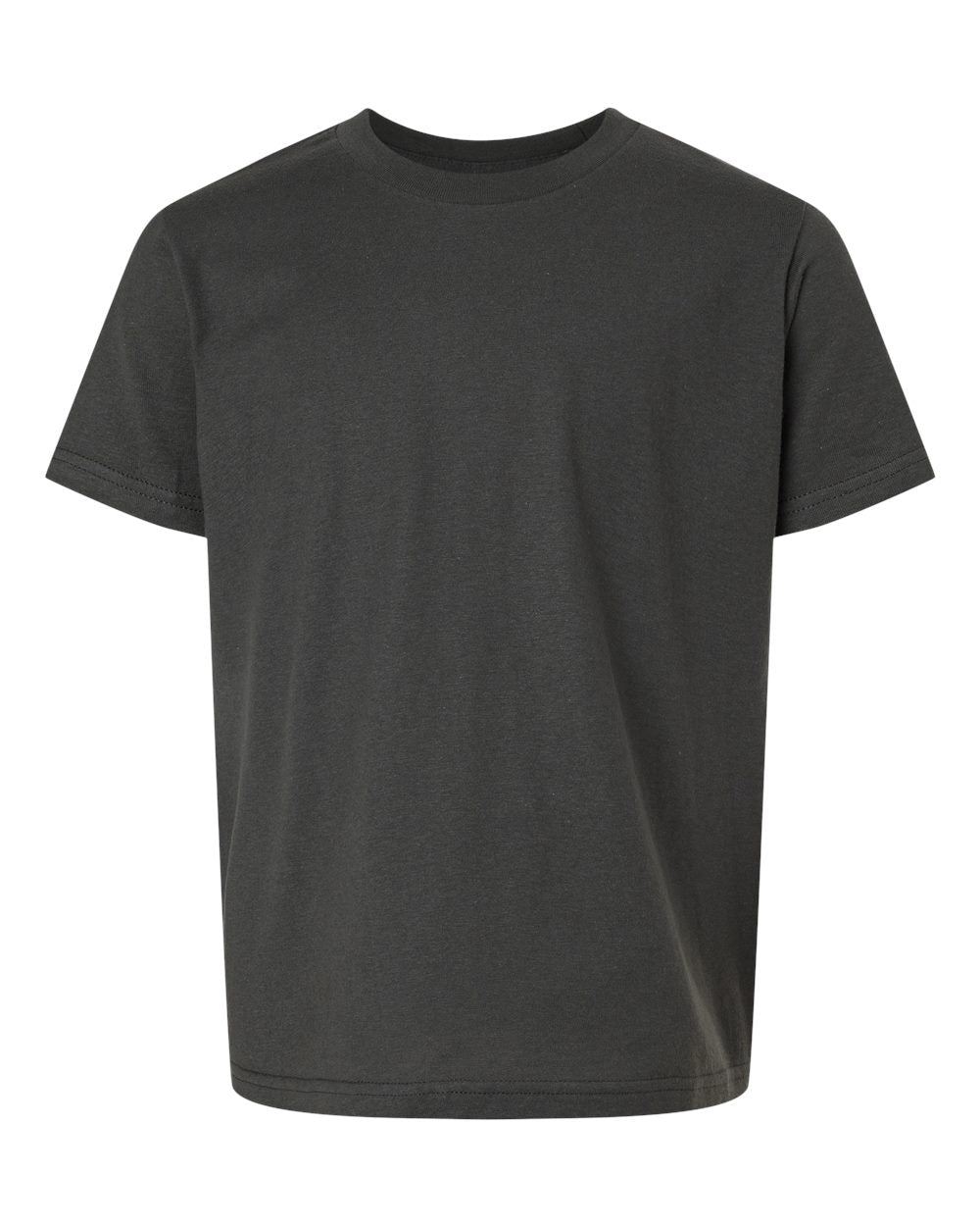 Youth Fine Jersey T-Shirt - Front - B20459582 - Charcoal