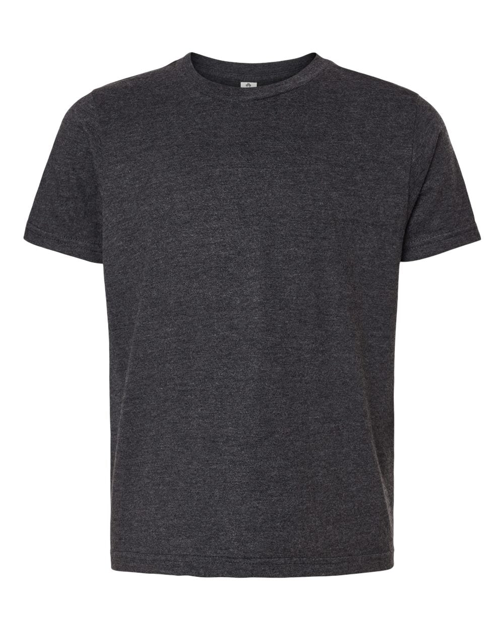 Youth Fine Jersey T-Shirt - Front - B20459592 - Heather Graphite