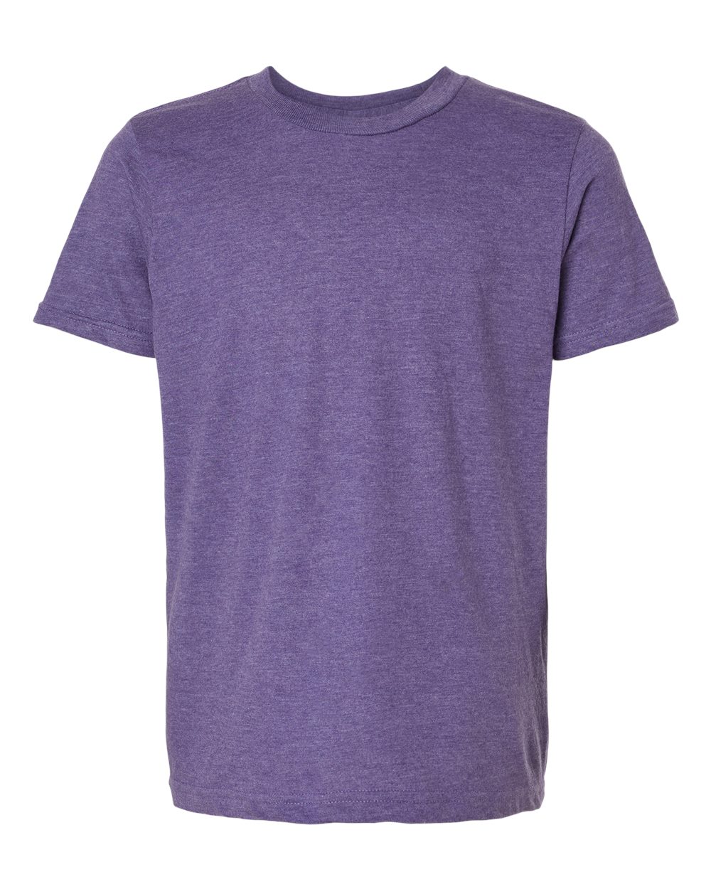 Youth Fine Jersey T-Shirt - Front - B20459672 - Heather Purple