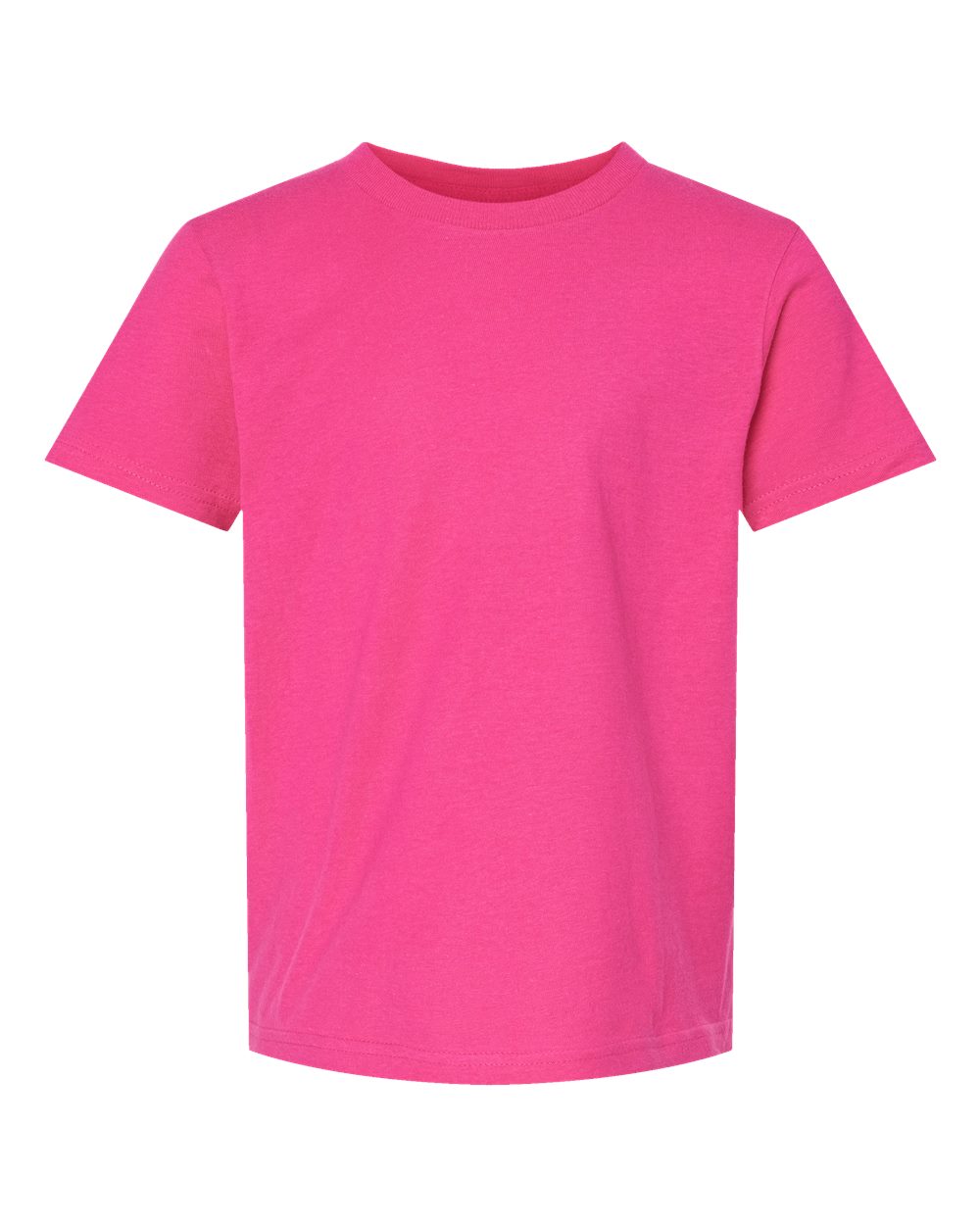 Youth Fine Jersey T-Shirt - Front - B20459692 - Fuchsia