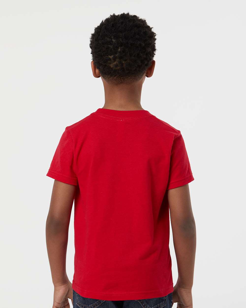 Youth Fine Jersey T-Shirt - OnModelBack - B20459122 - Red