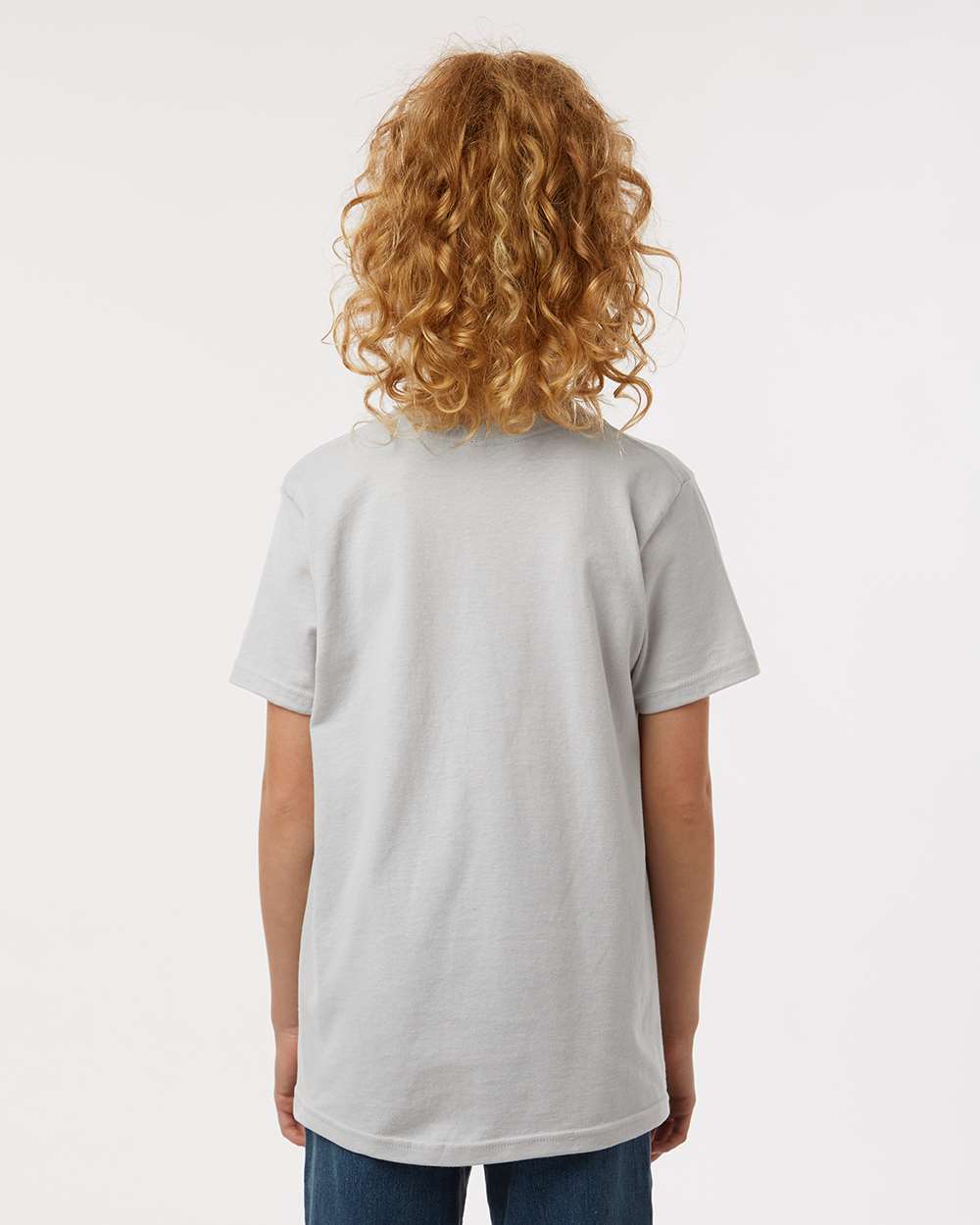 Youth Fine Jersey T-Shirt - OnModelBack - B20459352 - Silver