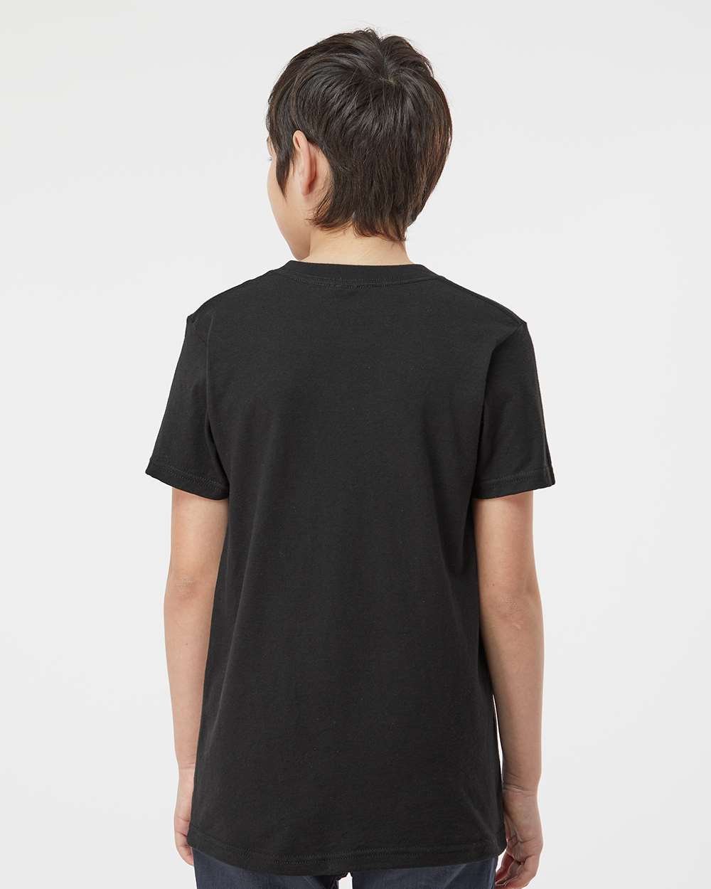 Youth Fine Jersey T-Shirt - OnModelBack - B20459502 - Black