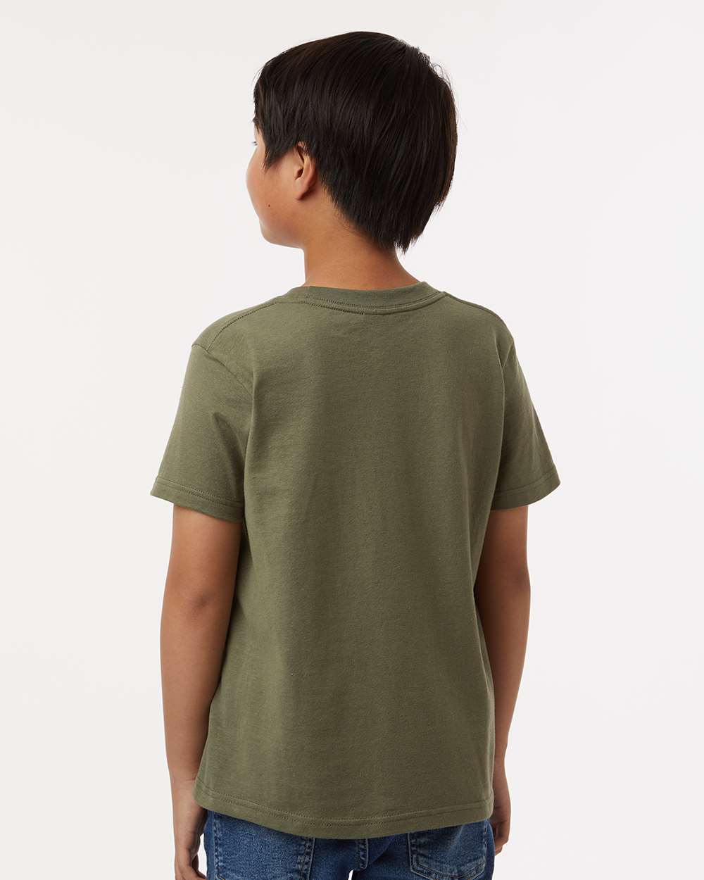 Youth Fine Jersey T-Shirt - OnModelBack - B20459542 - Military Green