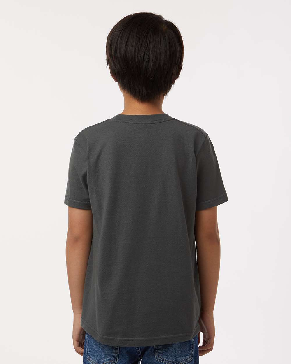 Youth Fine Jersey T-Shirt - OnModelBack - B20459582 - Charcoal