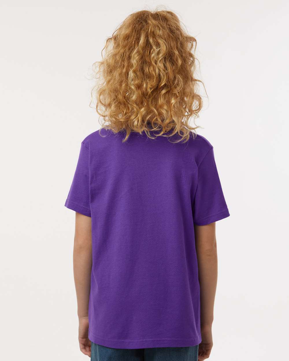 Youth Fine Jersey T-Shirt - OnModelBack - B20459642 - Purple
