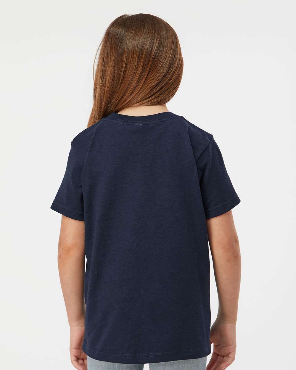 Youth Fine Jersey T-Shirt - OnModelBack - B20459652 - Navy