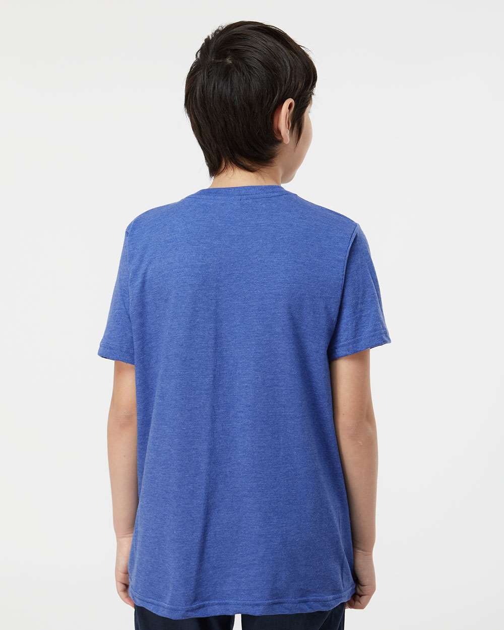 Youth Fine Jersey T-Shirt - OnModelBack - B20459752 - Heather Royal