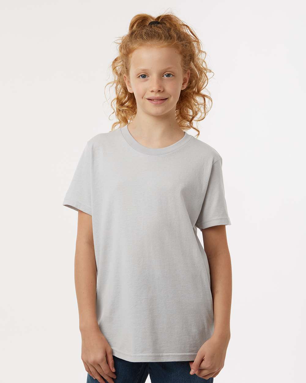 Youth Fine Jersey T-Shirt - OnModelFront - B20459352 - Silver