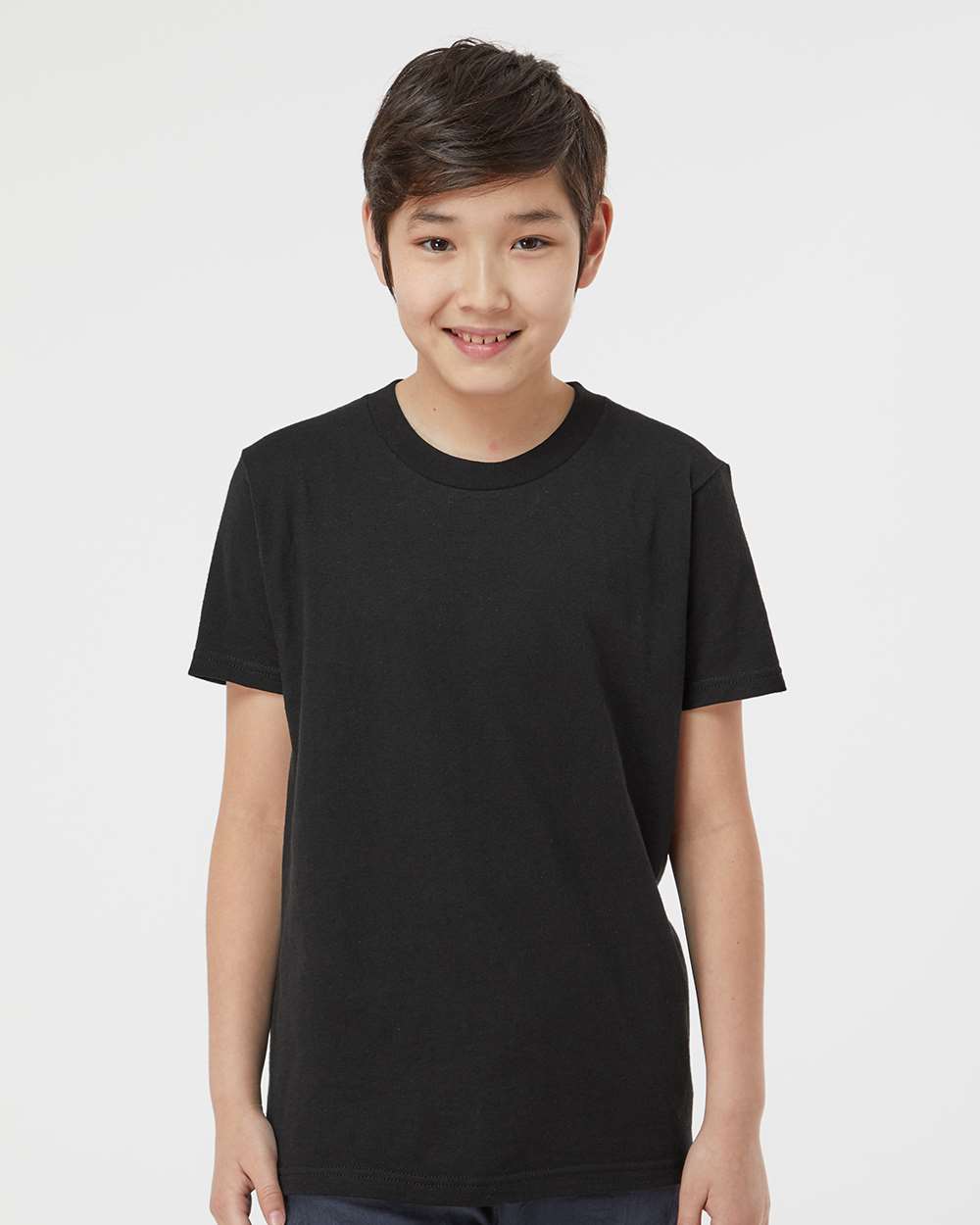 Youth Fine Jersey T-Shirt - OnModelFront - B20459502 - Black