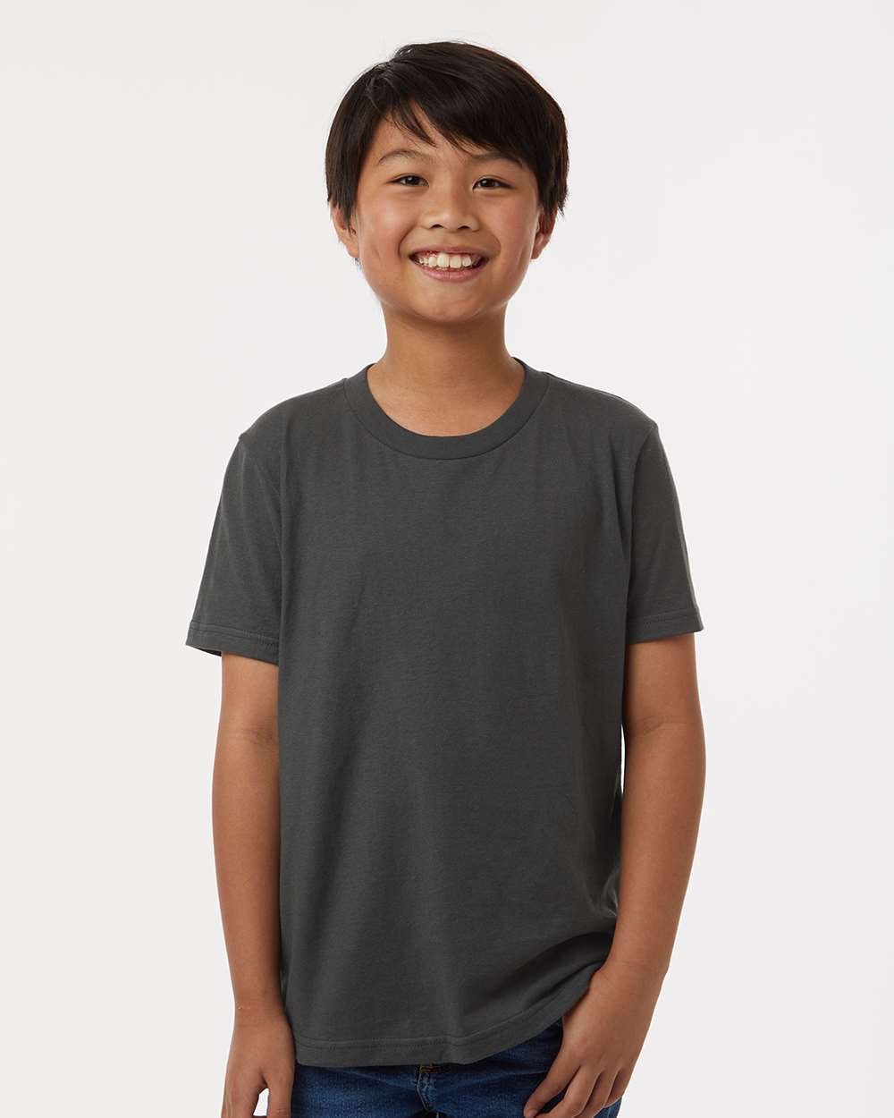 Youth Fine Jersey T-Shirt - OnModelFront - B20459582 - Charcoal
