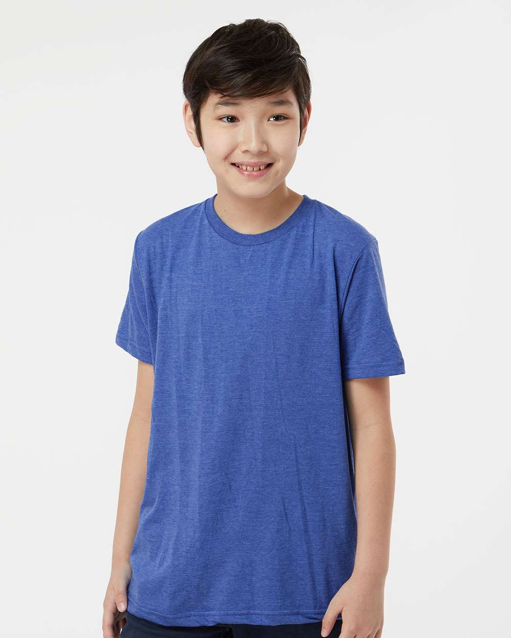 Youth Fine Jersey T-Shirt - OnModelFront - B20459752 - Heather Royal