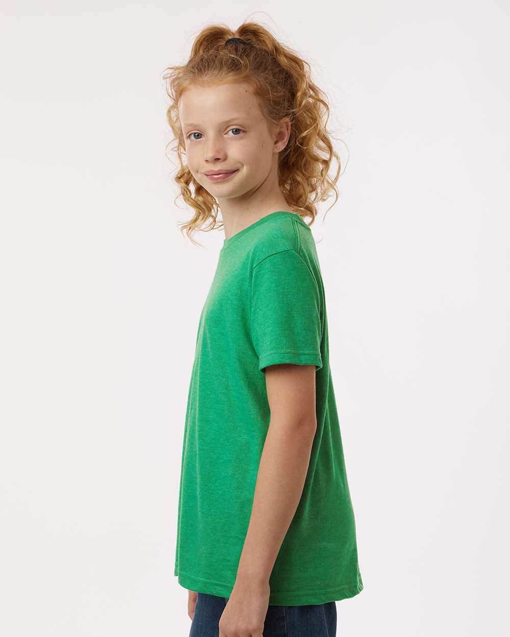 Youth Fine Jersey T-Shirt - OnModelSide - B20459172 - Heather Kelly