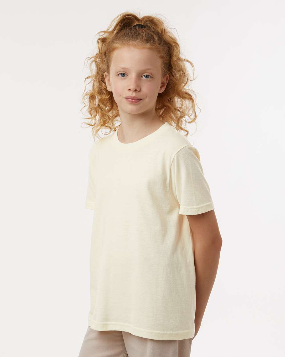 Youth Fine Jersey T-Shirt - OnModelSide - B20459242 - Natural