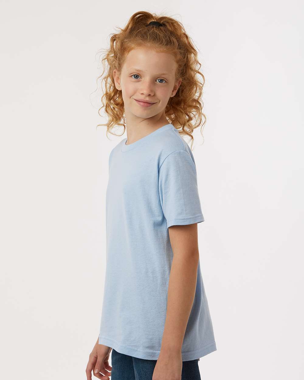 Youth Fine Jersey T-Shirt - OnModelSide - B20459262 - Baby Blue