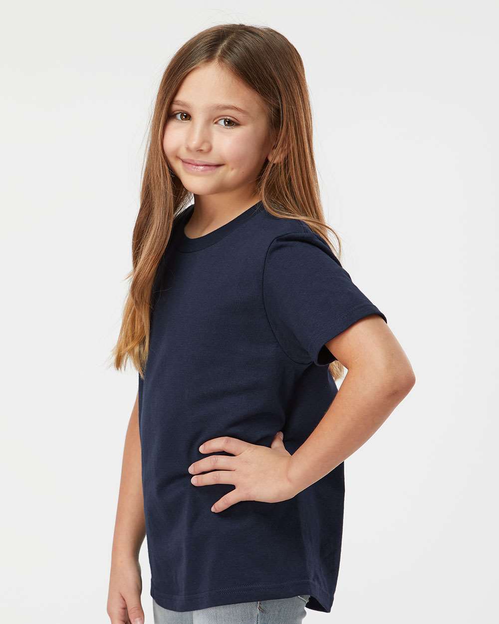 Youth Fine Jersey T-Shirt - OnModelSide - B20459652 - Navy
