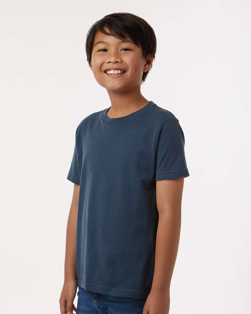 Youth Fine Jersey T-Shirt - OnModelSide - B20459682 - Indigo