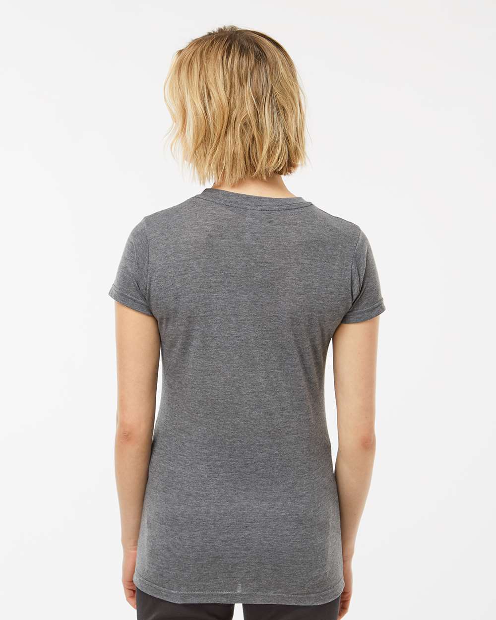 Women's Poly-Rich T-Shirt - OnModelBack - B20559092 - Heather Charcoal