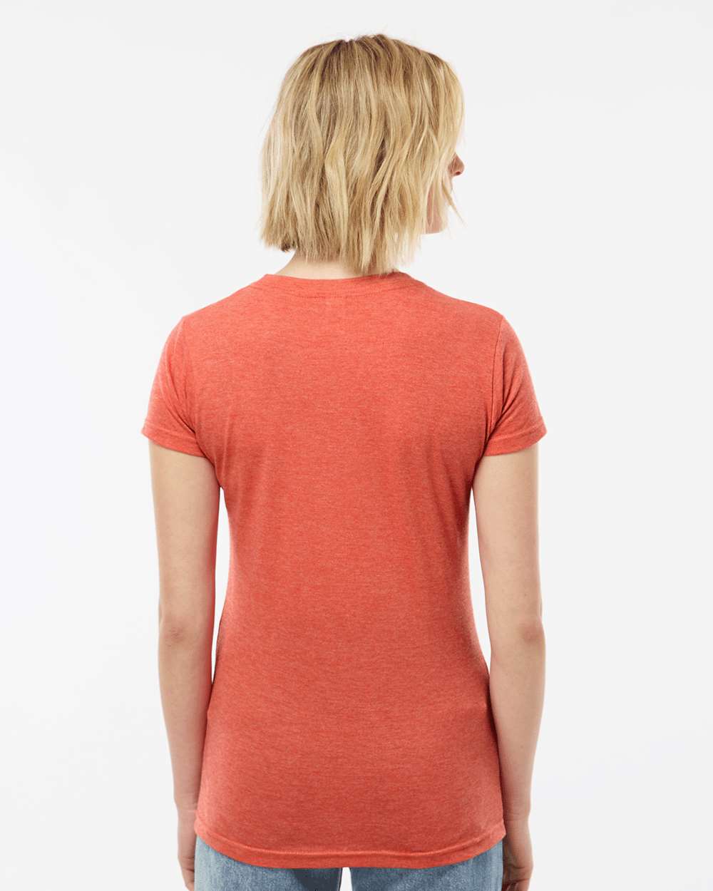 Women's Poly-Rich T-Shirt - OnModelBack - B20559142 - Heather Orange
