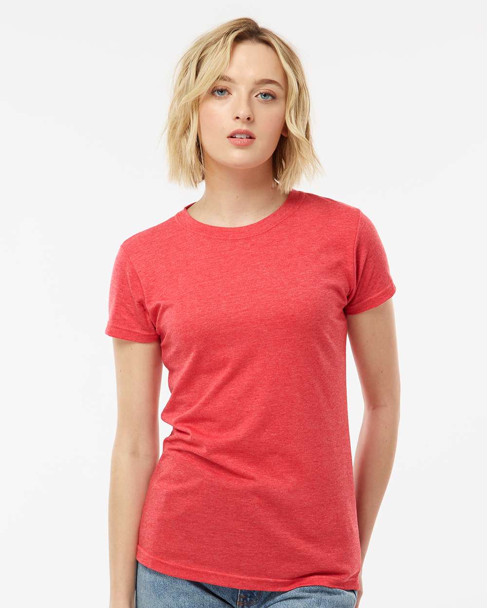 Women's Poly-Rich T-Shirt - OnModelFront - B20559702 - Heather Red