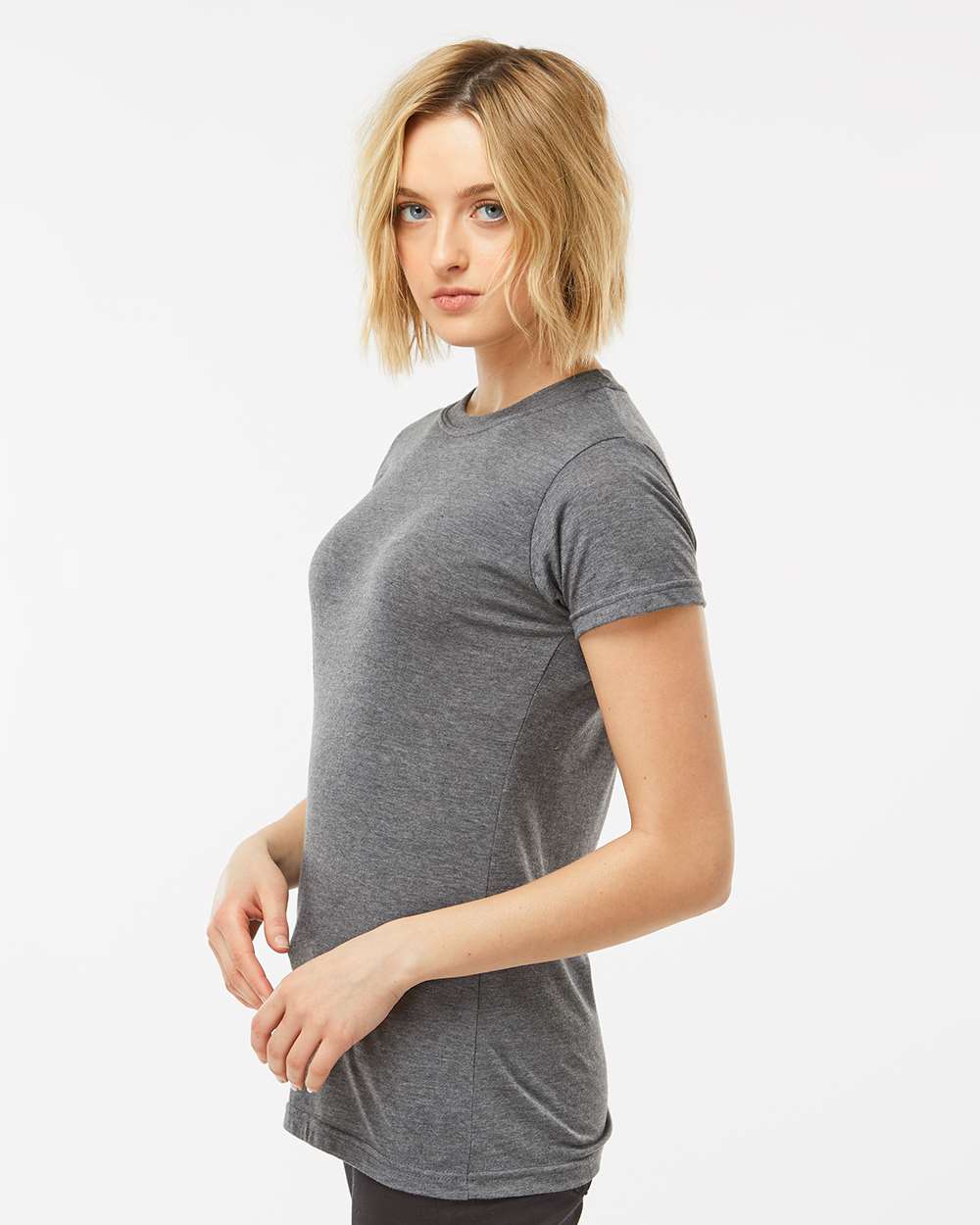 Women's Poly-Rich T-Shirt - OnModelSide - B20559092 - Heather Charcoal