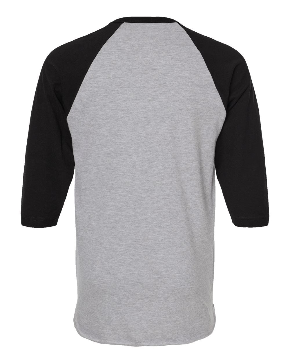 Unisex Fine Jersey Raglan T-Shirt - Back - B30359092 - Heather Grey/ Black