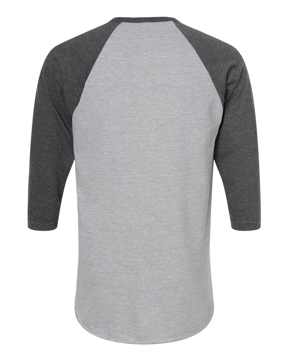 Unisex Fine Jersey Raglan T-Shirt - Back - B30359102 - Heather Grey/ Heather Charcoal