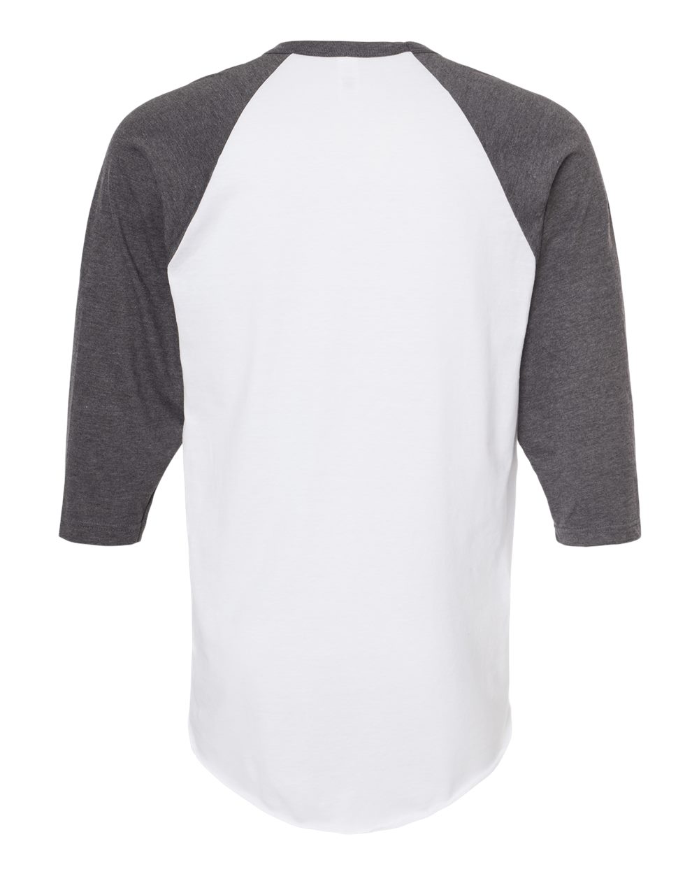 Unisex Fine Jersey Raglan T-Shirt - Back - B30359162 - White/ Heather Charcoal