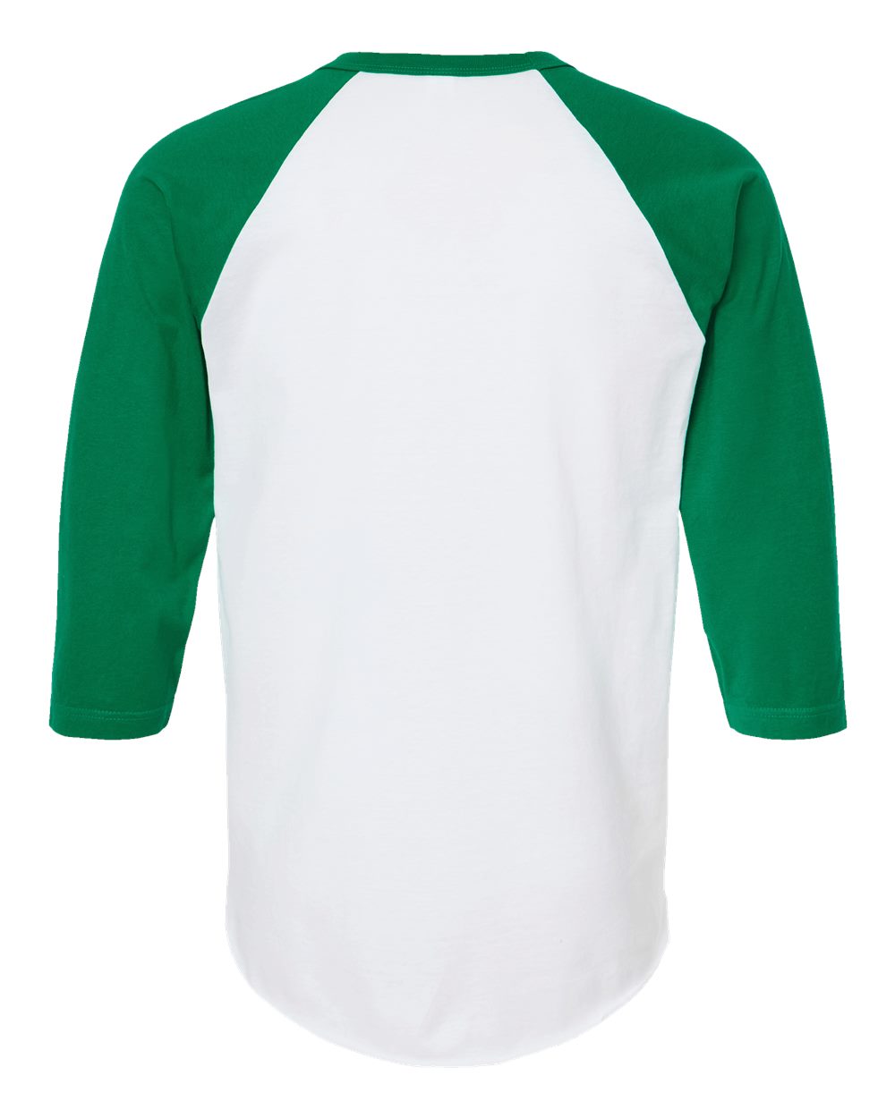 Unisex Fine Jersey Raglan T-Shirt - Back - B30359182 - White/ Kelly