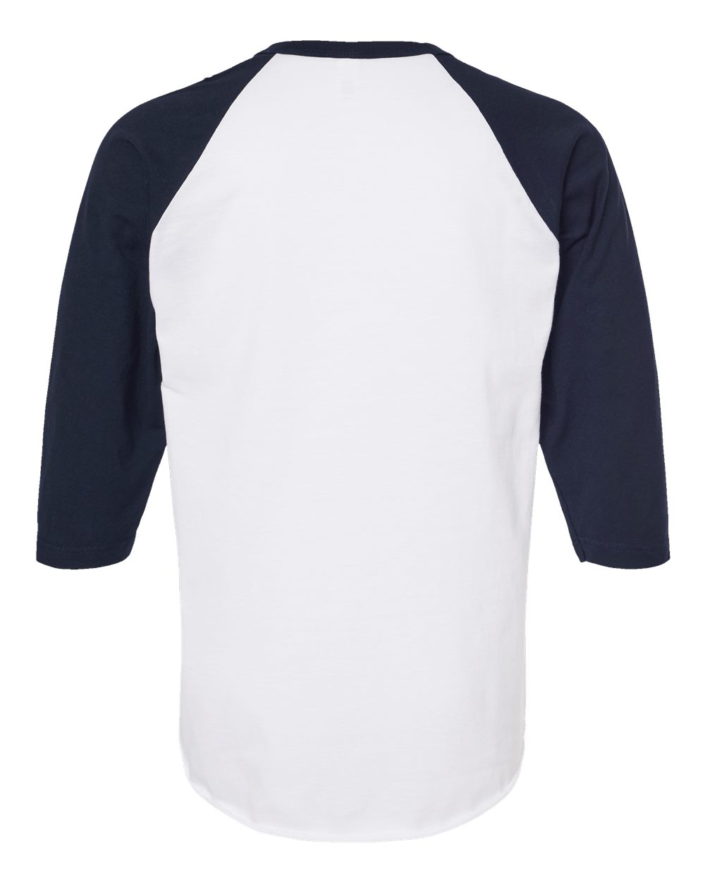 Unisex Fine Jersey Raglan T-Shirt - Back - B30359192 - White/ Navy