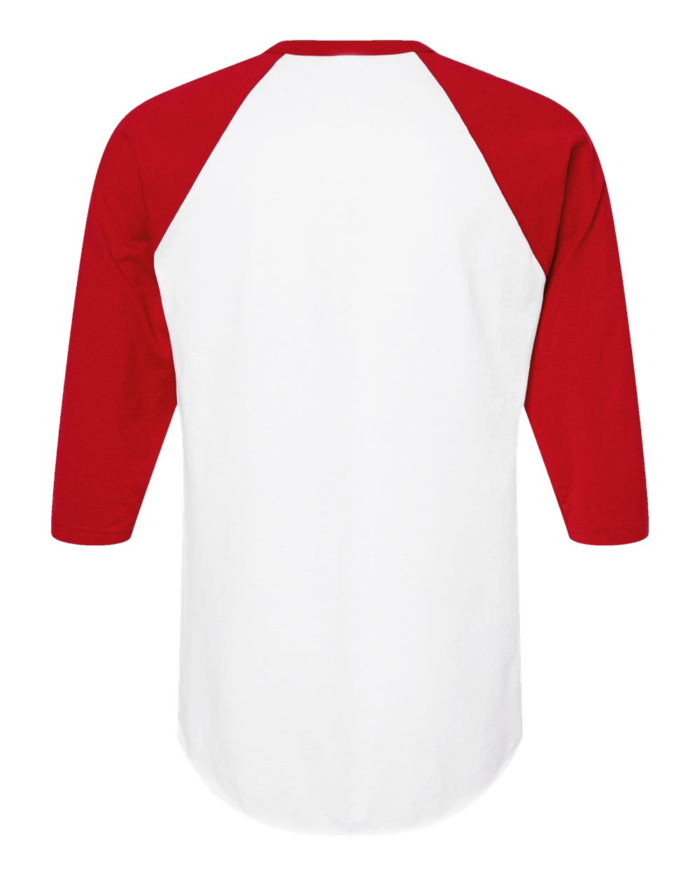 Unisex Fine Jersey Raglan T-Shirt - Back - B30359202 - White/ Red