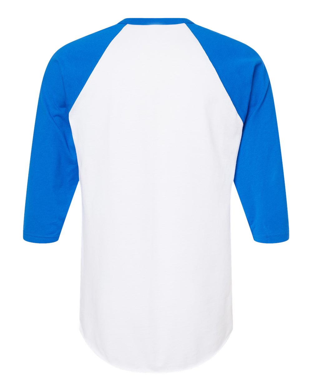 Unisex Fine Jersey Raglan T-Shirt - Back - B30359752 - White/ Royal