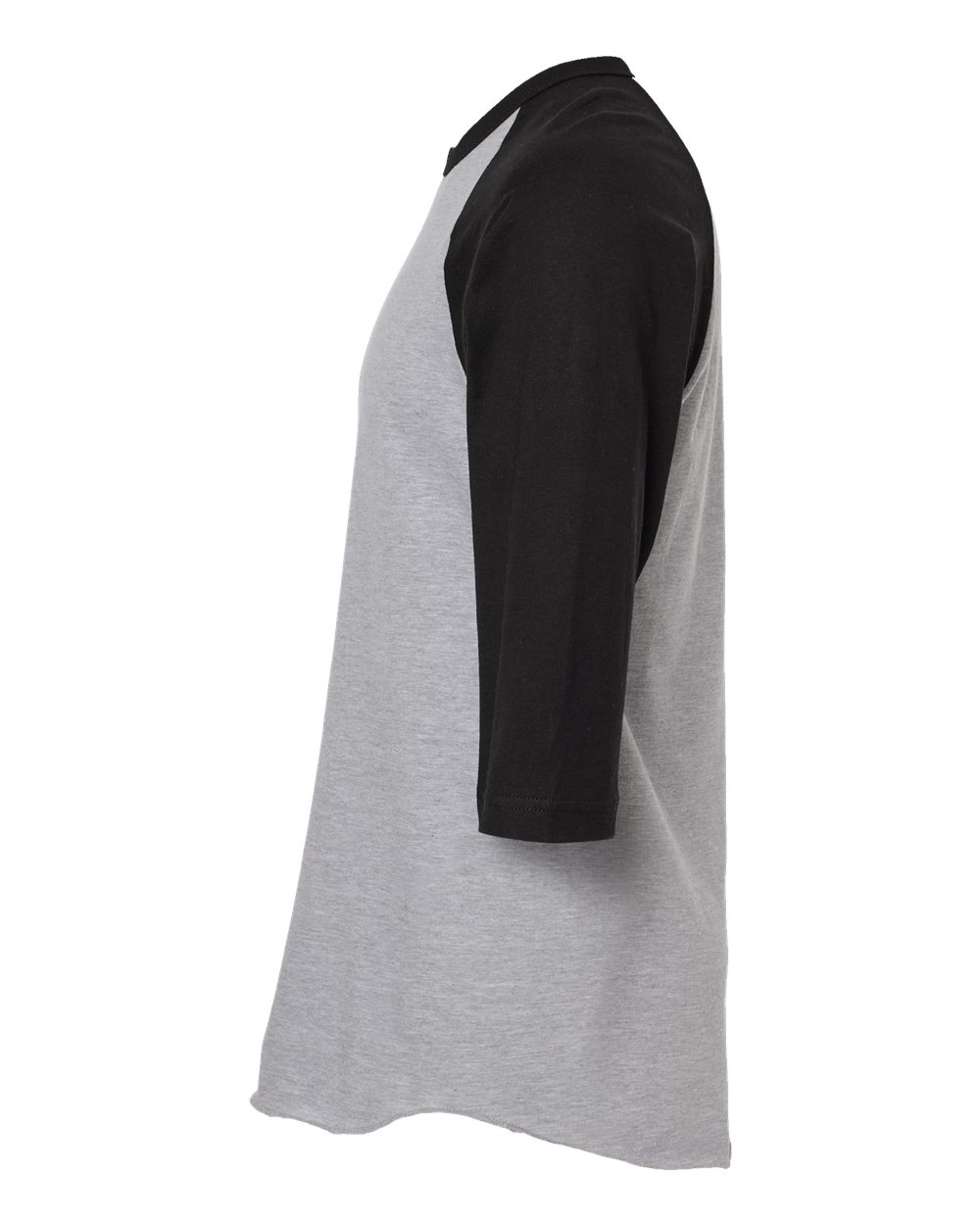 Unisex Fine Jersey Raglan T-Shirt - DirectSide - B30359092 - Heather Grey/ Black