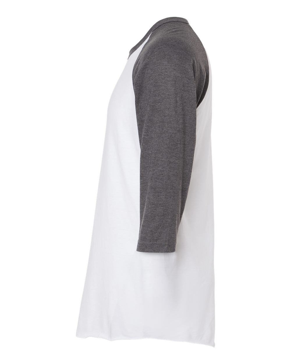 Unisex Fine Jersey Raglan T-Shirt - DirectSide - B30359162 - White/ Heather Charcoal