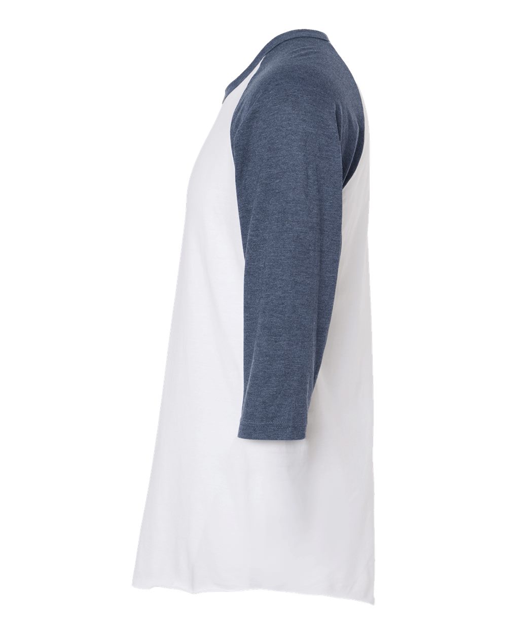 Unisex Fine Jersey Raglan T-Shirt - DirectSide - B30359172 - White/ Heather Denim